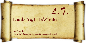 Ladányi Tünde névjegykártya